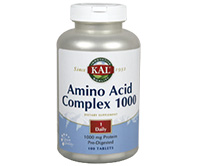 KAL AMINO ACID COMPLEX 1000 aminoacido aminoácido proteina proteinas musculo músculo muscular energia energía adelgazar glutamico lisina leucina acido ácido aspartico aspártico serina treonina isoleucina prolina valina alanina tirosina fenilalanina glicina  histidina cisteina adelgazamiento grasa peso quemador